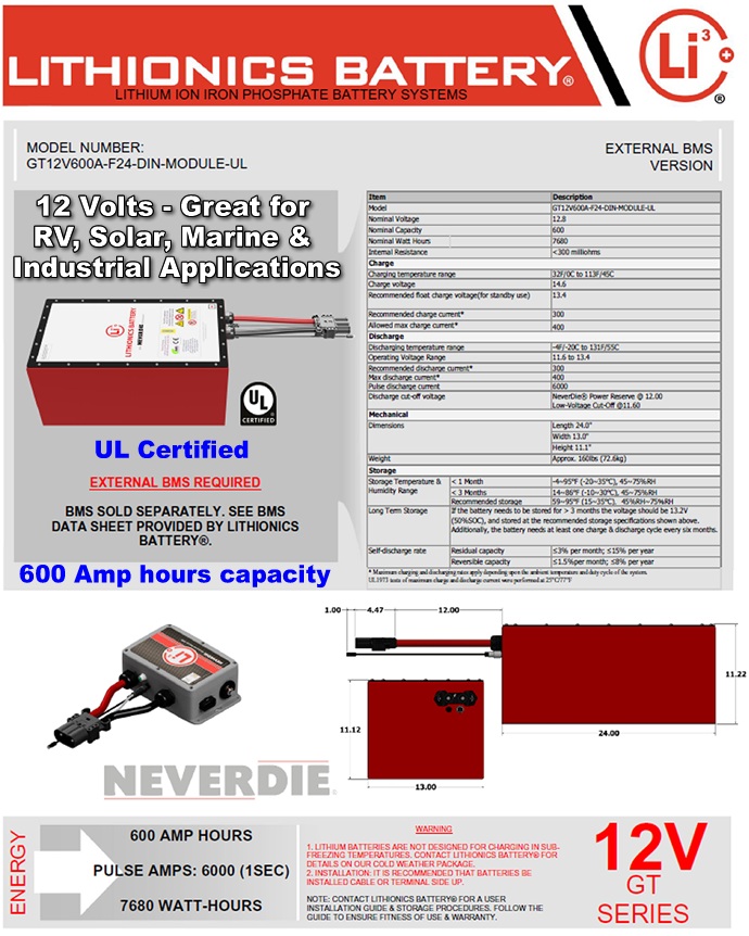 Click here for a larger image of this Lithionics high performance lithium-ion battery